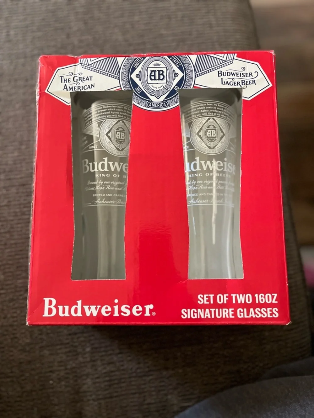Budweiser 16 oz Glasses - Set of 2